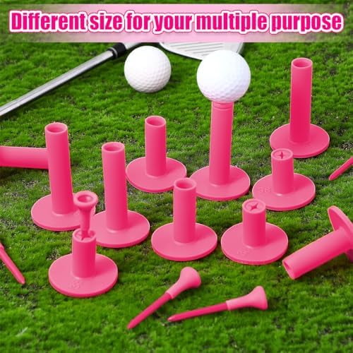 RibRave 12 Pieces Golf Range Tees Set Rubber Golf Tees for Mats Driving Range 6 Pieces for Practice Mat Mixed Size
