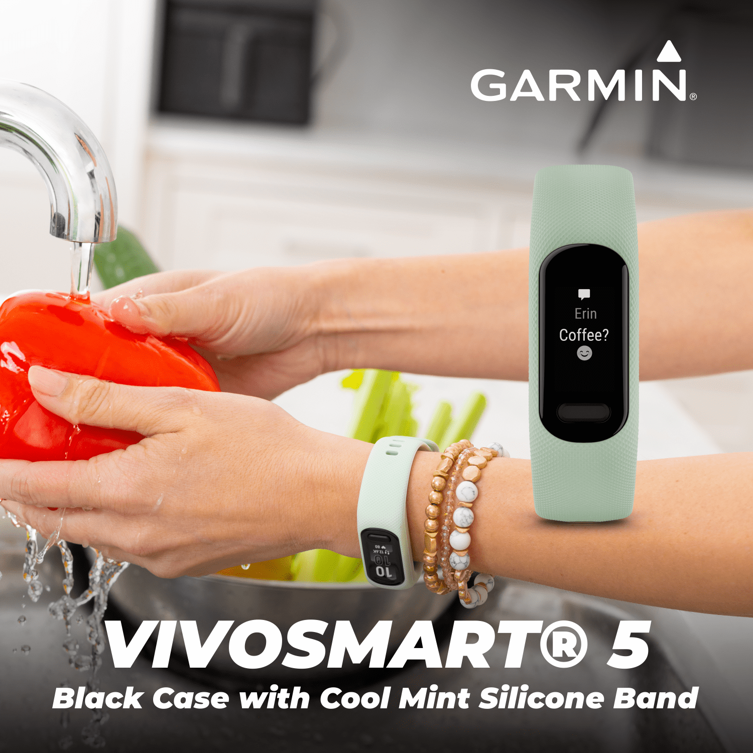 Garmin vivosmart 5 - Black Case with Cool Mint Band