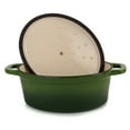 thumbnail image 4 of BergHOFF Neo Cast Iron 8qt. Oval Dutch Oven 13" with Lid, Green, 4 of 9