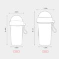 thumbnail image 4 of Botella De Agua Camping Botella de agua para bebidas y deportes al aire libre con taza de pajita doble de 600 ml (rosa) Likrtyny Para Estrenar, 4 of 4
