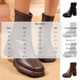 thumbnail image 3 of P-163 Black Ladies Casual Winter Boots Solid Square Toe Back Zipper Chunky High Heel Comfortable Fashionable Short, 3 of 9