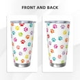 thumbnail image 2 of Colorful Paw Tumbler 20oz Dog Paws Stainless Steel Insulated Tumblers with Lid and Straw Animal Travel Coffee Mug Tea Wine Cups Water Bottle Gifts for Women Dog Lovers, 2 of 6