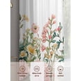 thumbnail image 3 of Spring Floral Sheer Curtains for Living Room Bedroom Pastoral Pink Flowers Watercolor Butterfly Sheer Curtains 84 Inch Long 2 Panels Set Light Filtering Curtain Window Treatments Drapes, 3 of 6
