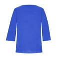 thumbnail image 5 of Timegard Womens Tops Square Neck Button Long Sleeve Solid Color Blouses Casual Comfy Loose Tee Tops, 5 of 5