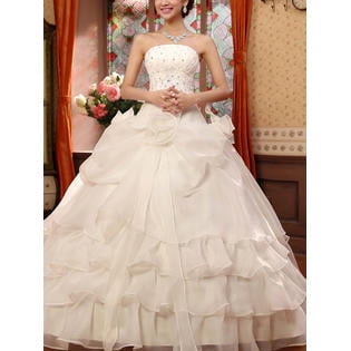 Unomatch Women Beaded Off Shoulder Wedding Dress Walmart Com