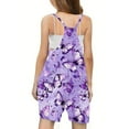 thumbnail image 6 of FAHXNVB Cami Romper for Girls Sleeveless Graphic Print Jumpsuit Short with Pockets One Piece Summer Casual Comfy Clothes 5-14 Years, 6 of 7
