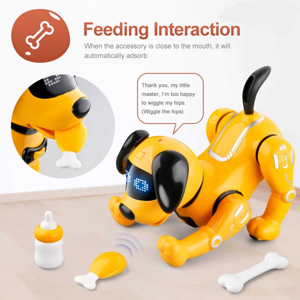 XITZ RC Robot Dog,Smart Talking Programming Interactive Funny Remote Control Stunt Dogs, Touch-Sense Music Song Walking Dancing Animal RC Pet for Boy Girls Kids Toys