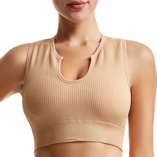 Brasier Mujer Ropa Interior Femenina para Fitness, Running, Yoga, Chaleco A Prueba de Golpes, Escote En U Profundo, sin Aros de Acero, Sujetador Cómodo Fruncido Grande