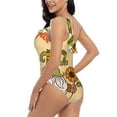 thumbnail image 4 of Sikiie Gnomes Happy Thanksgiving Print Women One Piece Swimsuits Tummy Control One Shoulder Bathing Suits Ruffle Swimwear, From S to XXL-X-Large, 4 of 6