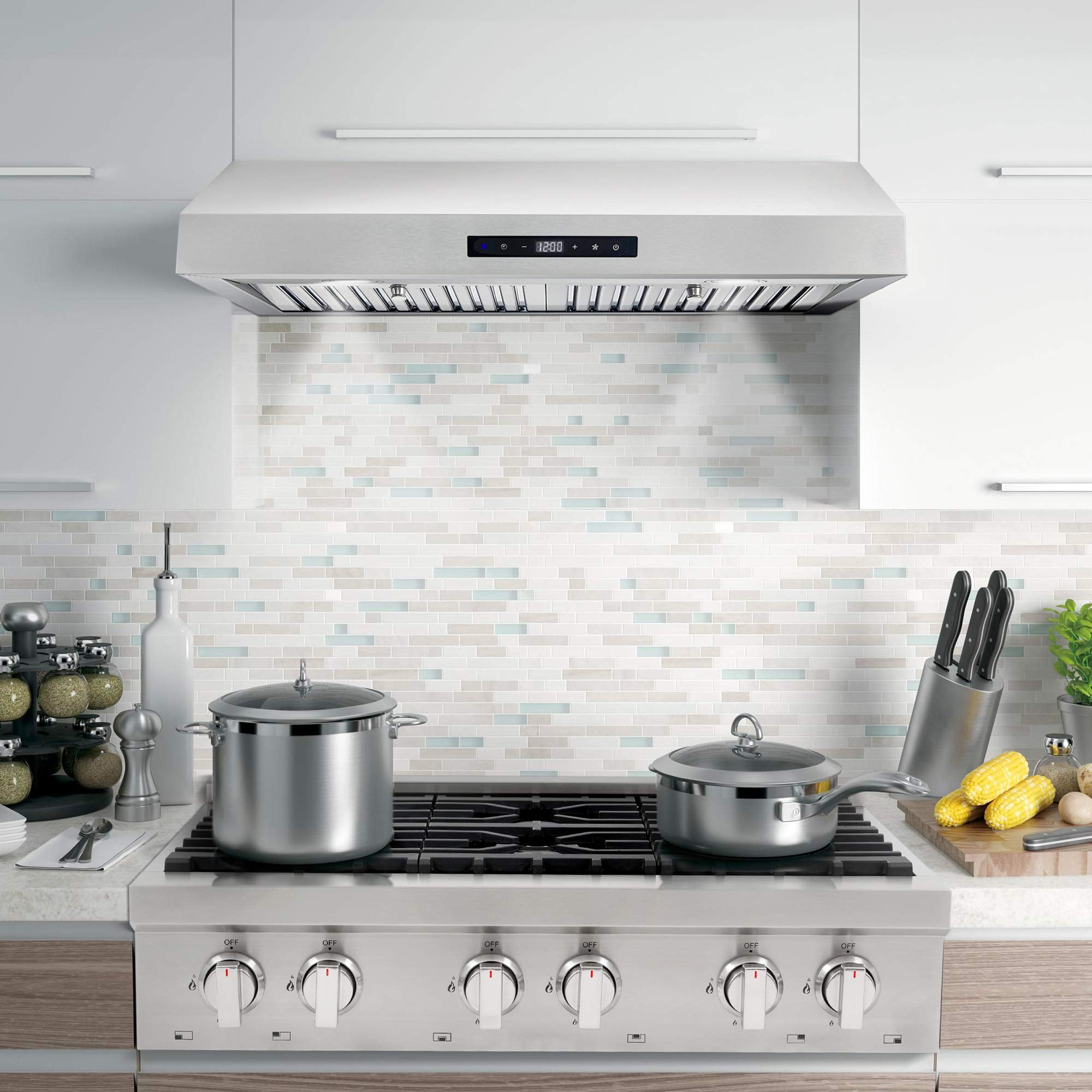 Pemberly Row 30" 380 CFM Ducted Under Cabinet Range Hood in Stainless Steel