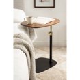 thumbnail image 2 of Kate and Laurel Adamas Transitional Adjustable-Height C-Table, 16 x 22 x 28, Walnut Brown and Black, Modern Rounded Indoor Metal C-Shaped End Table with Organic Shape for Use as Overbed Table, 2 of 9