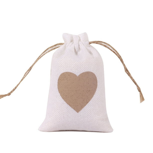 Decoraciones para el día de San Valentín, adornos para el día de San Valentín, regalos para el día de San Valentín, bolsa de lona con forma de corazón atada, bolsa de regalo para dulces de boda con co