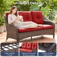 thumbnail image 6 of Gymojoy 6 Piece Wicker Patio Furniture Set, Swivel Rocker Chairs Set of 2 with 2 Ottomans, 3 Seater Sofa and Side Table, All Weather Outdoor Conversation Set for Porch Pool, 6 of 13