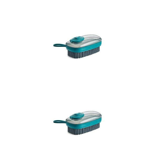 Matsuzay Cepillo de limpieza Zapatos de plástico livianos Dispensador de jabón líquido portátil Cepillos de lavandería hidráulicos para Verde negruzco 2piezas