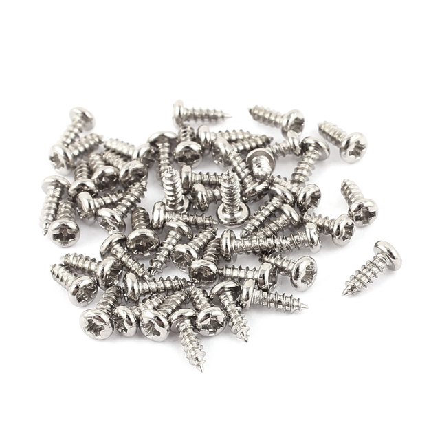 Unique Bargains 50 Pcs M2 x 6mm Stainless Steel Phillips Round Head Self Tapping Screws Bolts