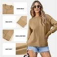 thumbnail image 3 of SHEWIN Women's Sweater Long Sleeeve Pullover Sweater Soft Lightweight Knit Tops 2025 Khaki L, 3 of 8