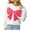 White, variant on Cute Heart Sweaters for Women Long Sleeve Valentines Day Sweater Crew Neck Casual Ribbed Knit Pullover Top Pink, M