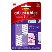 Command Adjustable Repositionable Poster Strips, 48 Strips Per Pack