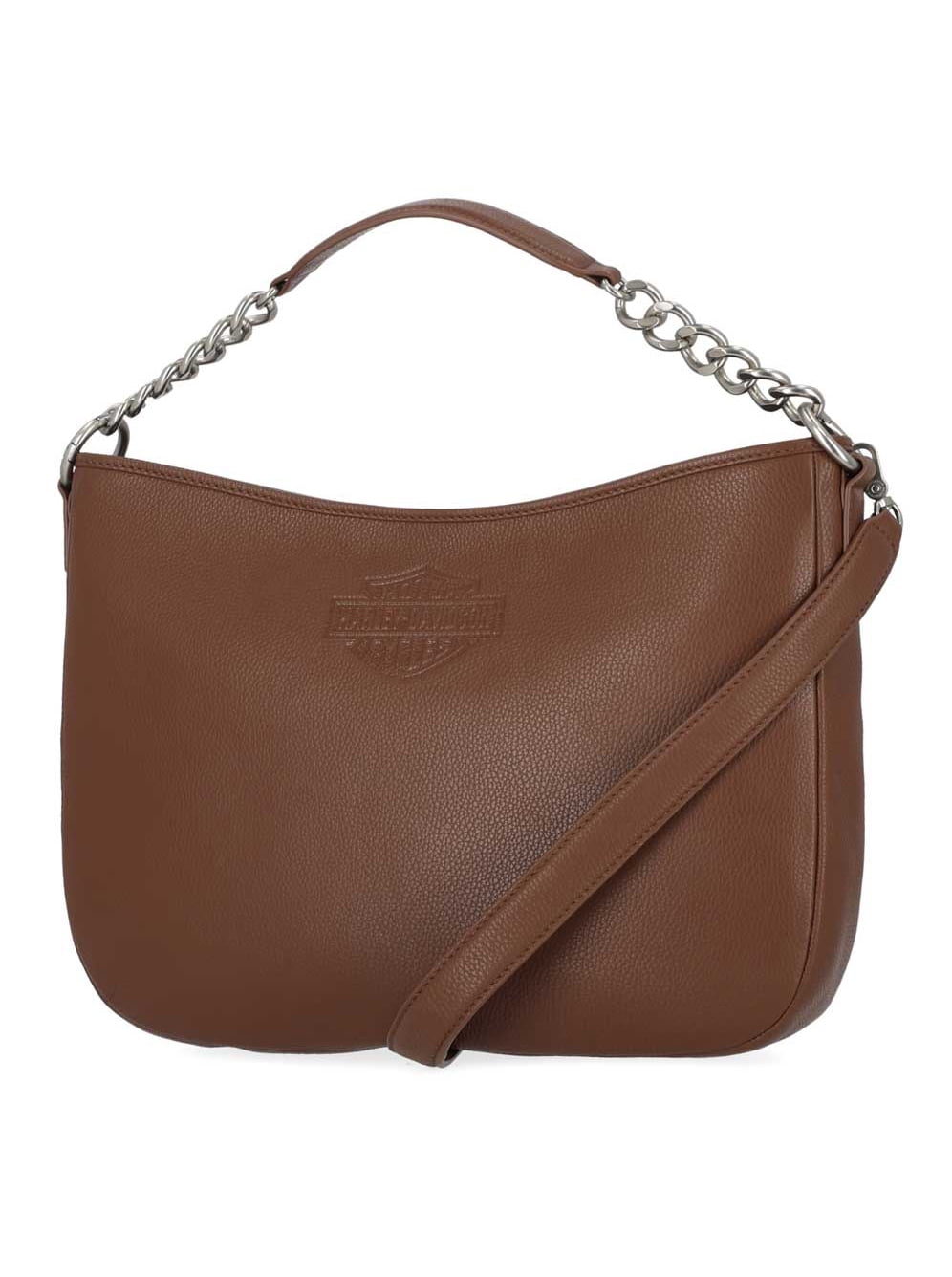 Harley-Davidson Women's Bar & Shield Leather Chain Strap Hobo Purse - Cognac, Harley Davidson