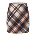 thumbnail image 6 of Wool Skirts for Women Fall Winter High Waisted Plaid Bodycon Pencil Short Mini Skirt, 6 of 8
