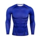 thumbnail image 1 of Qarigey Camiseta ajustada para hombre, cuello ajustado, ropa moldeadora transpirable de secado rápido, camisa de compresión elástica ligera, Camisetas Azul Qarigey AP013445-03, 1 of 6