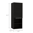 thumbnail image 4 of JERFIT 24" Wall Mount Bathroom Storage Cabinet with Door, 2 Open Shelves & 2 Inner Shelves, Particle Board Over The Toilet Organizer in Black, 4 of 7