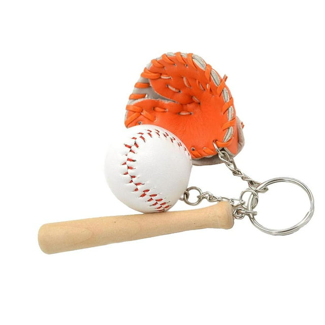 de Béisbol + Bate + de Guantes Colgante Llavero Llavero Béisbol ejercicio - Naranja CUTICAT Llavero
