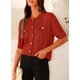 thumbnail image 4 of Suéter PRETTYGARDEN para Mujer Verano con Botones Rojo Óxido M, 4 of 8