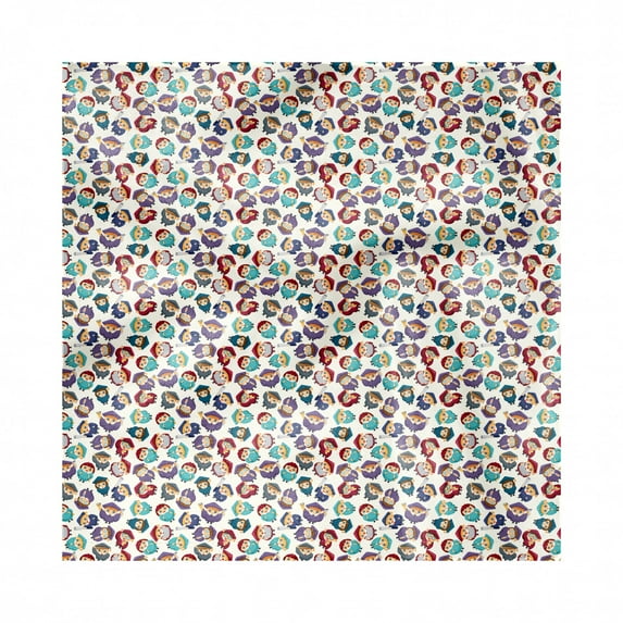 Graduation Decorative Satin Napkins Set of 4, Repeating Funny Cartoon Happy Graduates Characters Colorful Comic Style, Square Fabric Party & Dinner Napkin, 12", Multicolor, by Ambesonne