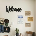 thumbnail image 7 of Welcome Wood Wall Sign Wooden Art Letter Wall Decor Display Laser Cut Wooden DIY Crafts Unfinished for Home Door Decoration Black 11.9x5.1 Inch, 7 of 7