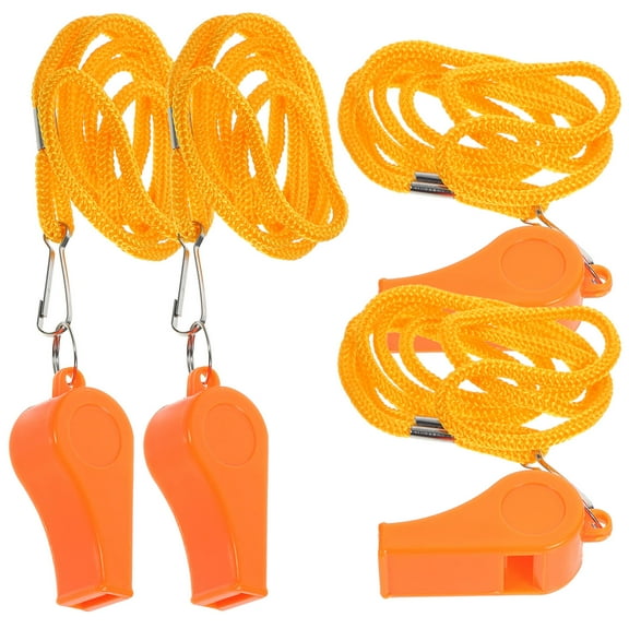 WHAMVOX 4pcs Soccer Survival Whistle Hanging Lanyard Survival Whistle Bird Whistle Referee Whistle