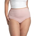 thumbnail image 3 of Fit for Me by Fruit of the Loom Women's Plus Size Cotton Brief Panties, Soft Comfort Waistband, Full Coverage, Multipacks, Sizes 1X–5X, 3 of 8