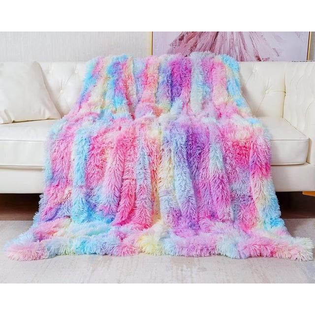 Luxurious Faux Fur Weighted Blanket 160x200cm, Cozy Sherpa Dual-sided Comfort Blanket for Multiple Usage Options