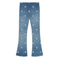 thumbnail image 4 of Glisme Toddler Girls Denim Pants Star Graphic Flared Leg Jeans High Waisted Fall Casual Girls Trousers Size 2-3 Y, 4 of 9