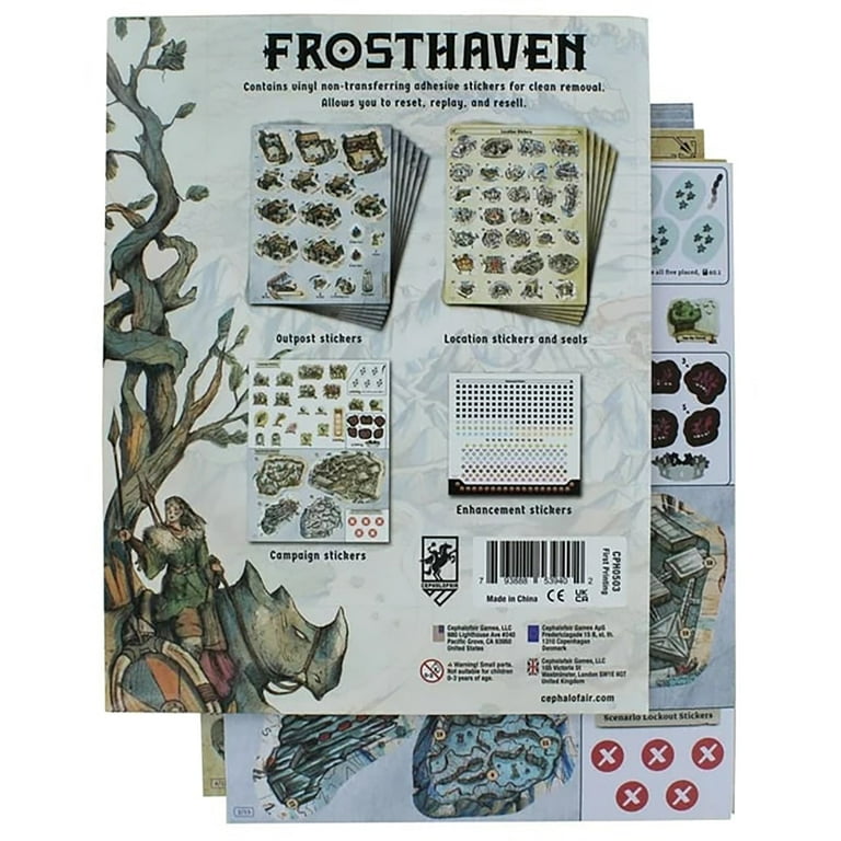 Cephalofair Games: Frosthaven: Removable Stickers - Vinyl Sticker Set to Use with Frosthaven, Board Game Accessory, Non-Transferring Adhesive Cephalofair Games: Frosthaven: Removable Stickers - Vinyl Sticker Set to Use with Frosthaven, Board Game Accessory, Non-Transferring Adhesive