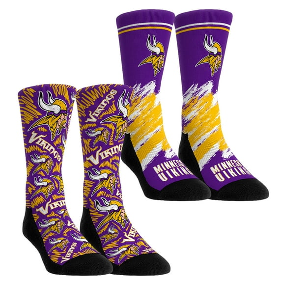 Unisex Rock Em Socks Minnesota Vikings Throwback Two-Pack Crew Socks Set