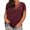 Wine red, variant on Langwyqu L-5XL Summer V Neck Criss Cross Shirt Women Plus Size Short Sleeve Solid Color Tops Tee