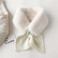 thumbnail image 1 of Collar de pelo de conejo de imitación Bufanda coreana de otoño e invierno para mujer Cuello falso de todo fósforo Bufanda de estudiante con costura de felpa de conejo de imitación cálida cruzada, 1 of 6