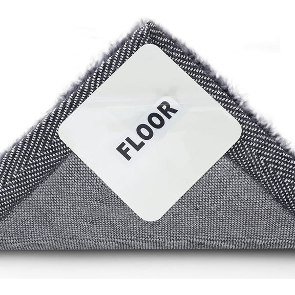 8 PCS Nano Vacuum Tech Rug Pad Gripper for Hardwood Floors, White Washable Non Slip Rug Pads Grippers for Area Rugs, Grip Rug Corners to Prevent Sliding