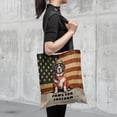 thumbnail image 4 of Freedom Paws Patriotic Saint Bernard Vintage Memorial Day All Over Print 3D Canvas Tote Bag St Dog Lover Reusable Handbag - 12006, 4 of 5