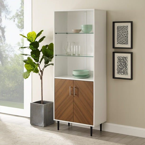 Desert Fields Two Door Bookmatch Dining Storage with Hutch