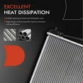 thumbnail image 5 of A-Premium Engine Coolant Radiator with Transmission Oil Cooler Compatible with Honda Civic 2003-2005 L4 1.3L, Automatic Transmission, Replace# 19010PZAA01, 19010PZAA51, 5 of 8