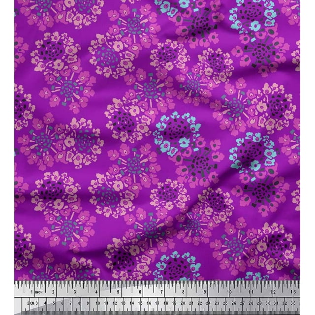 Soimoi Cotton Jersey Fabric Flower Artistic Printed Fabric 1 Yard 58 Inch Wide