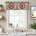 thumbnail image 2 of Colorful Boho Kitchen Curtain Valances for Windows Farmhouse Short Curtains, Watercolor Abstract Geometric Rod Pocket Valance Curtain for Bedroom Cafe Living Room 42"x18", 2 of 8