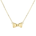 thumbnail image 4 of 14K Yellow Gold Puff Bow Knot Pendant Italian Rolo Chain Statement Necklace 18", 4 of 6