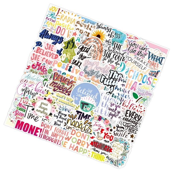 Yuarrent 50 Uds. Pegatinas de grafiti con frases inspiradoras en inglés, impermeables, para maleta, portátil, Scooter, refrigerador, pegatinas para Decoración del hogar inspirador Yuarrent HA003803-01