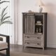 thumbnail image 3 of Qinaqin 5 Drawers Dresser Para Bedroom Estilo Granja Tall Chest De Con Sliding Barn Door Almacenamiento Organizador Ajustable Estanterías Living Room Hallway Cocina, 3 of 7