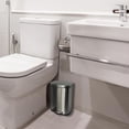 thumbnail image 3 of Bote de basura baño Cesto de basura chico de acero inoxidable con cerrado automático suave con contenedor interior Basurero papelera para baño Cubo tapa y pedal (Plateado, 5 litros), 3 of 8