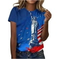 thumbnail image 2 of Cavosen 4th of July Clothes Women Patriotic Short Sleeve Crew Neck Tops American Flag Print T Shirts Lady XL Independence Day Casual Tops Funny 4th of July Tunic Tees 2025 Patriotic Clothes, 2 of 5