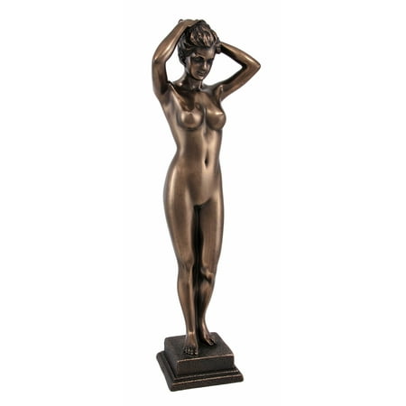 Bronze Statue Figure - Bronzed Finish Standing Woman Statue Figure Art